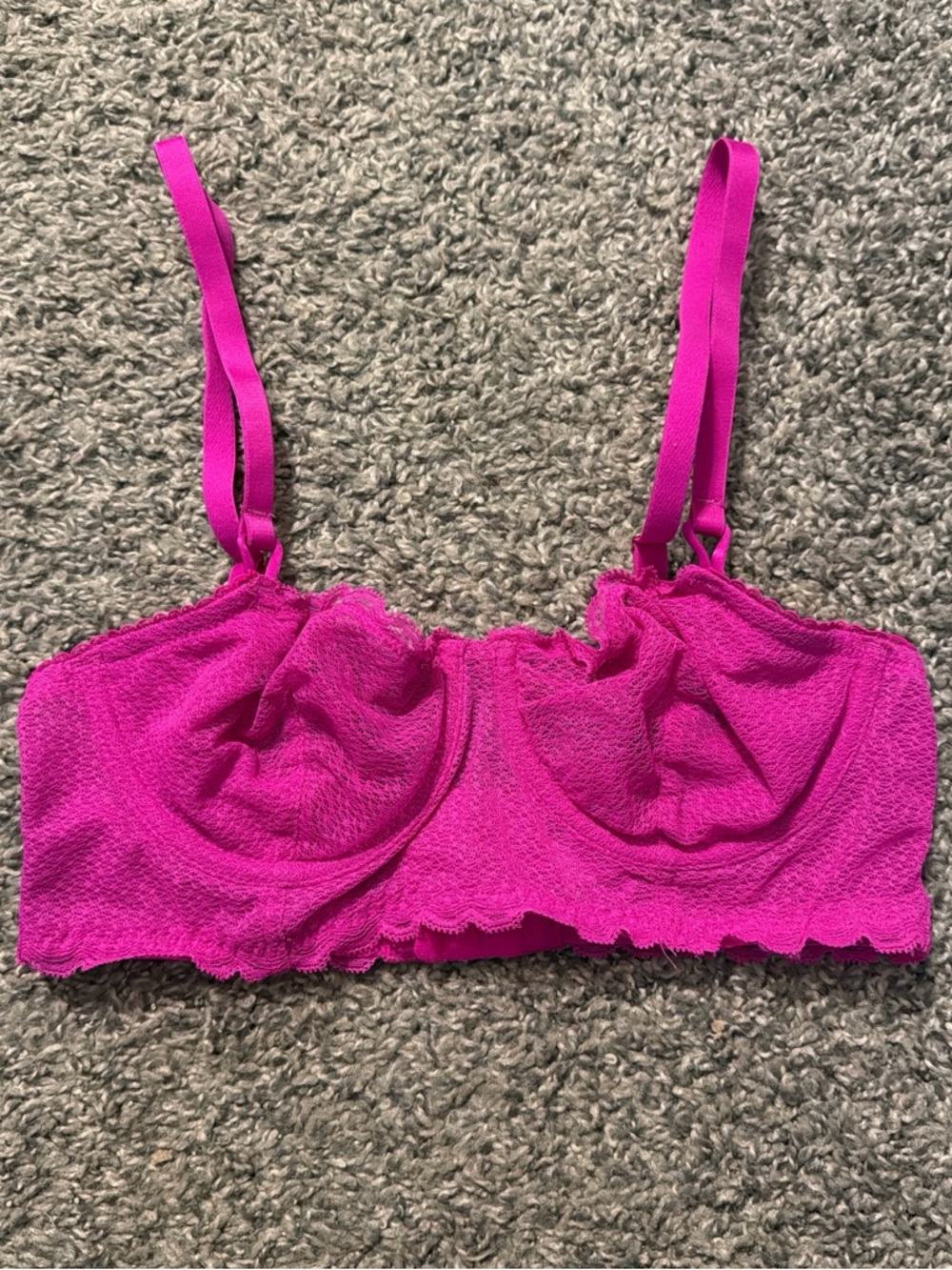 Auden Hot Pink Textured Underwire Bralette